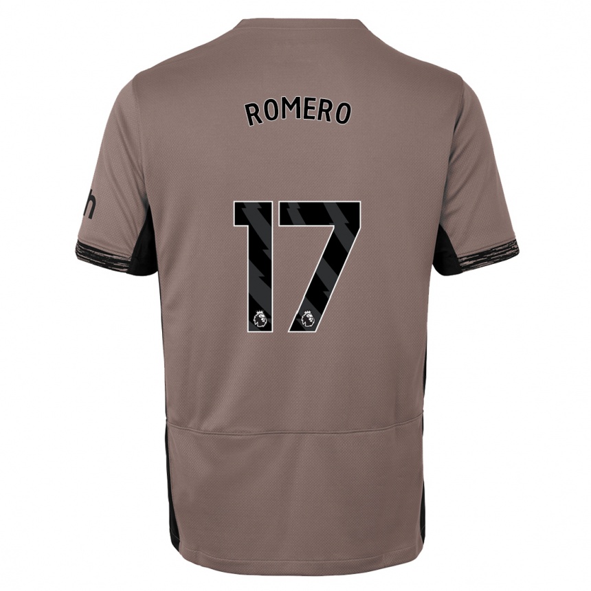 Women  Cristian Romero #17 Dark Beige Third Jersey 2023/24 T-Shirt