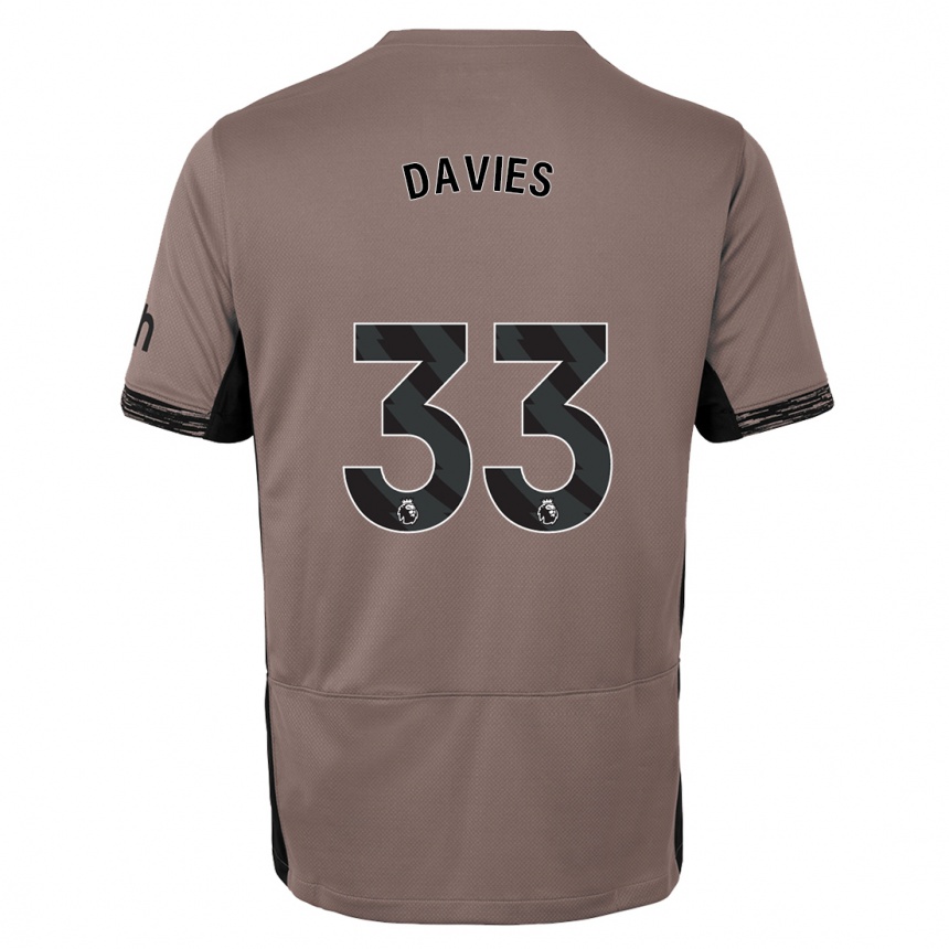Women  Ben Davies #33 Dark Beige Third Jersey 2023/24 T-Shirt