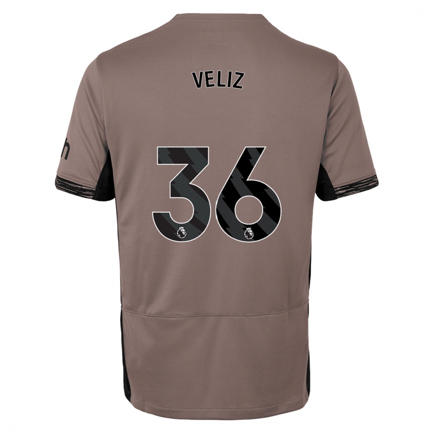 Women  Alejo Véliz #36 Dark Beige Third Jersey 2023/24 T-Shirt