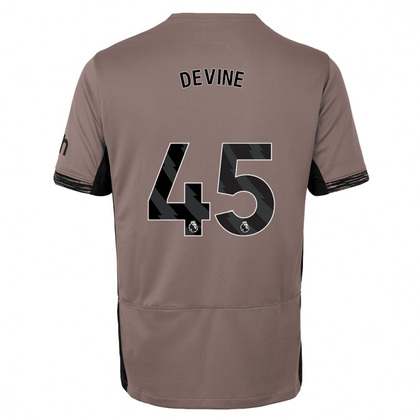 Women  Alfie Devine #45 Dark Beige Third Jersey 2023/24 T-Shirt