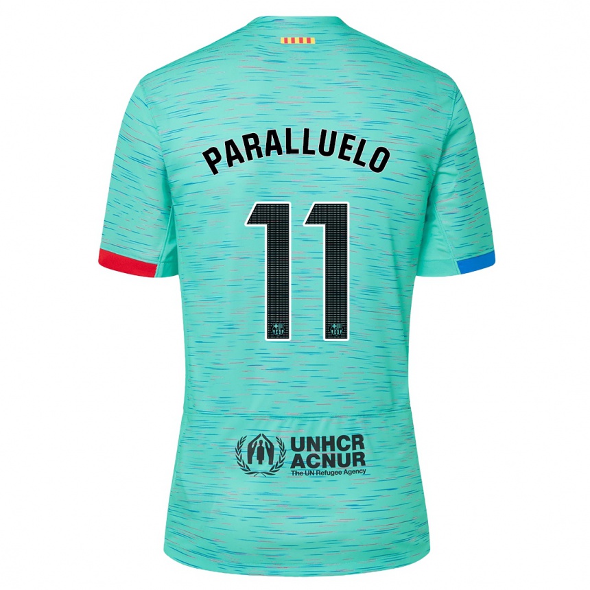 Women  Salma Paralluelo #11 Light Aqua Third Jersey 2023/24 T-Shirt