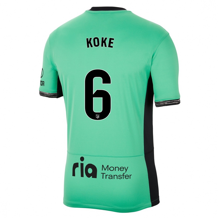 Women  Koke #6 Spring Green Third Jersey 2023/24 T-Shirt