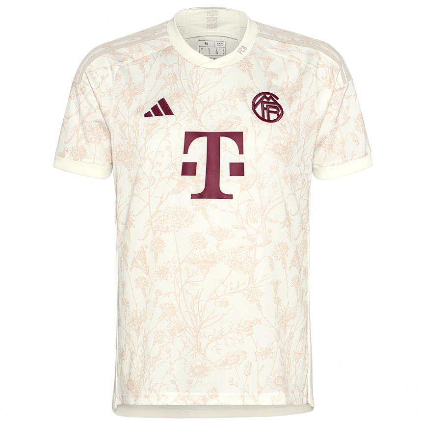 Women  Leon Goretzka #8 Off White Third Jersey 2023/24 T-Shirt