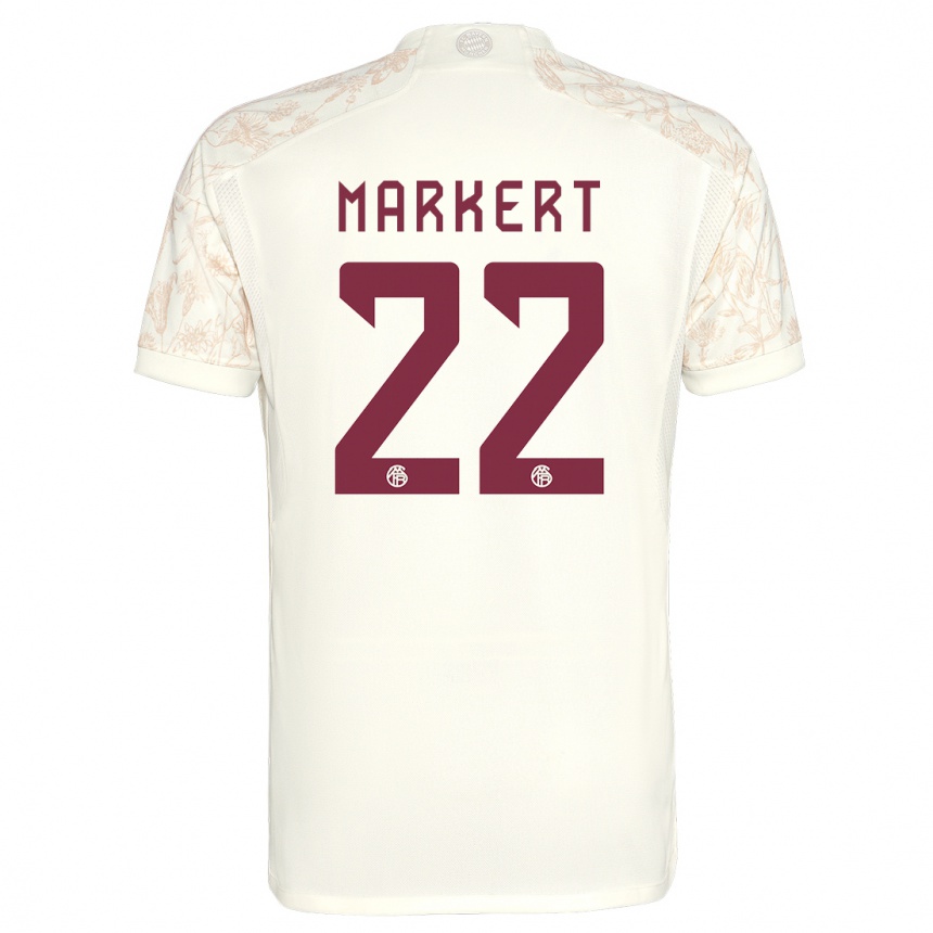 Women  Leon Markert #22 Off White Third Jersey 2023/24 T-Shirt