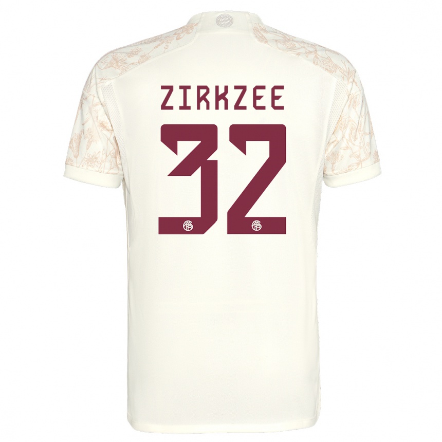 Women  Joshua Zirkzee #32 Off White Third Jersey 2023/24 T-Shirt