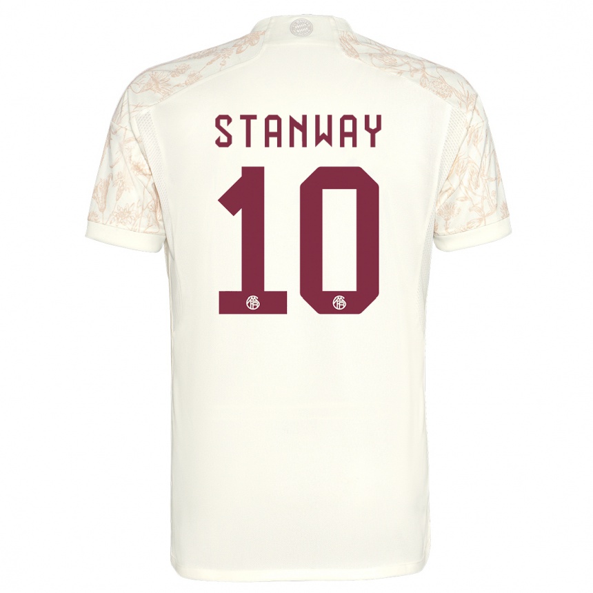 Women  Georgia Stanway #10 Off White Third Jersey 2023/24 T-Shirt