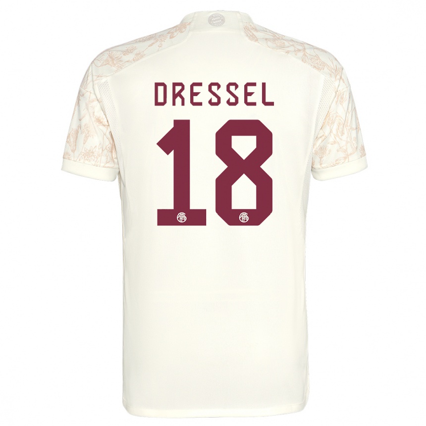 Women  Timon Dressel #18 Off White Third Jersey 2023/24 T-Shirt