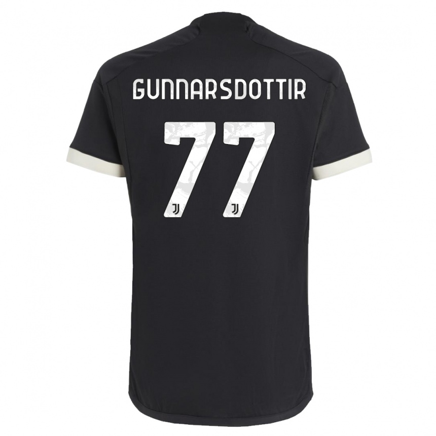 Women  Sara Bjork Gunnarsdottir #77 Black Third Jersey 2023/24 T-Shirt