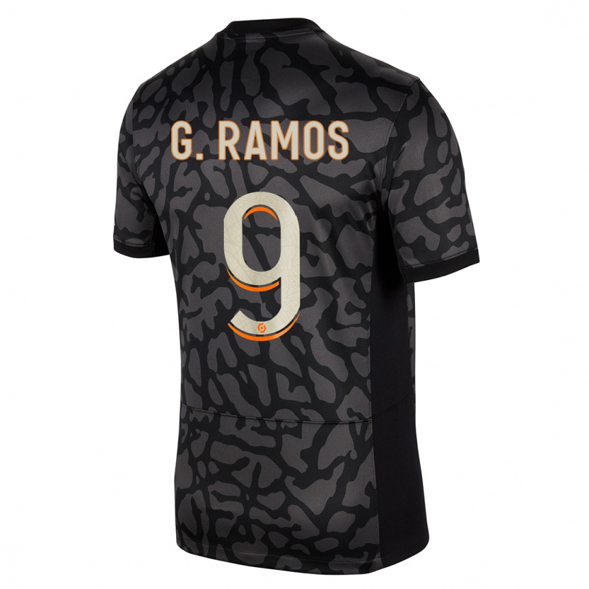 Women  Gonçalo Ramos #9 Black Third Jersey 2023/24 T-Shirt