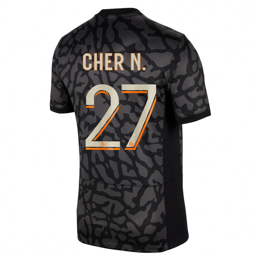 Women  Cher Ndour #27 Black Third Jersey 2023/24 T-Shirt