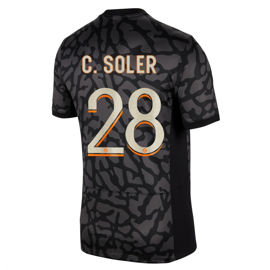 Women  Carlos Soler #28 Black Third Jersey 2023/24 T-Shirt