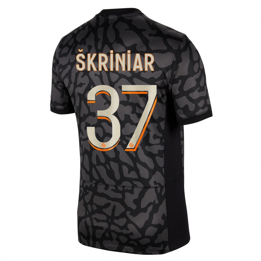 Women  Milan Skriniar #37 Black Third Jersey 2023/24 T-Shirt