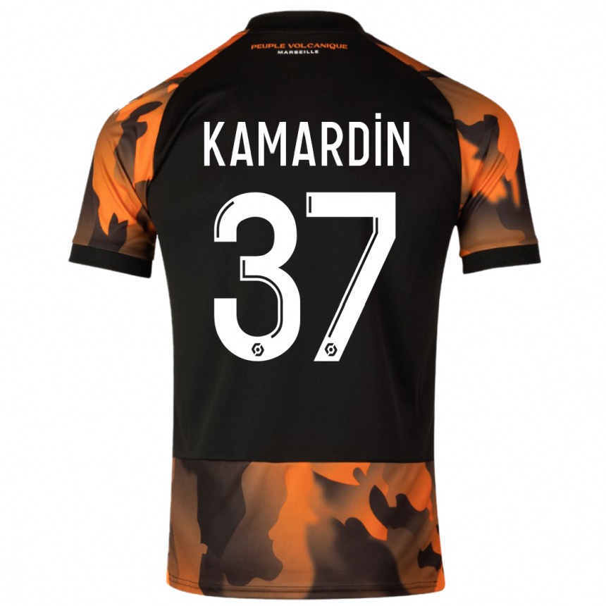 Women  Aaron Kamardin #37 Black Orange Third Jersey 2023/24 T-Shirt