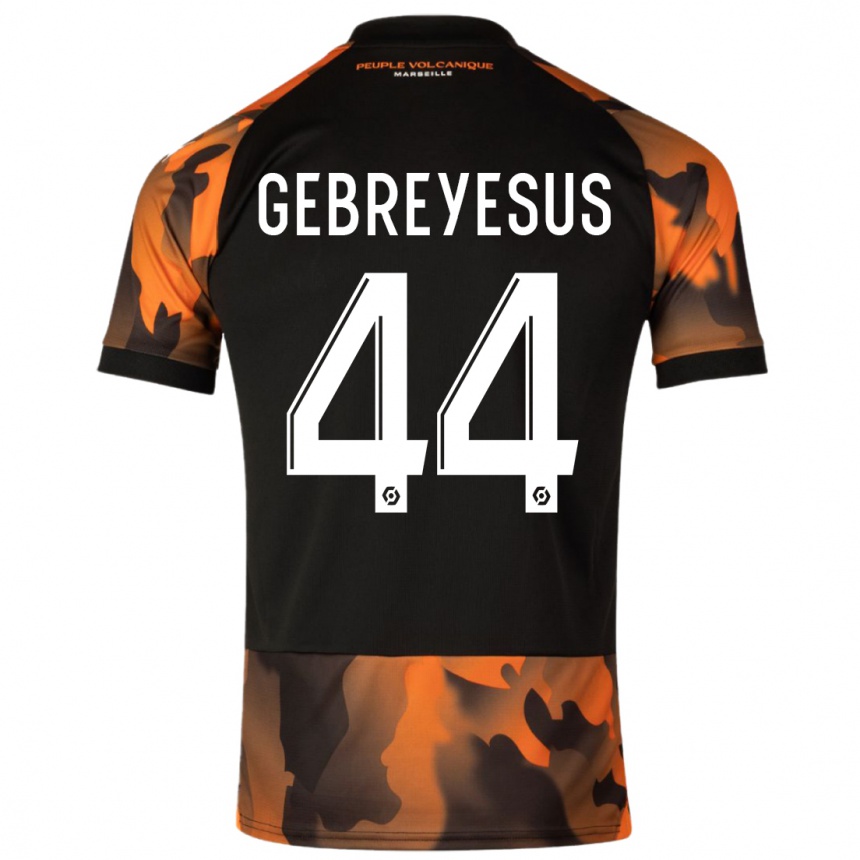 Women  Esey Gebreyesus #44 Black Orange Third Jersey 2023/24 T-Shirt