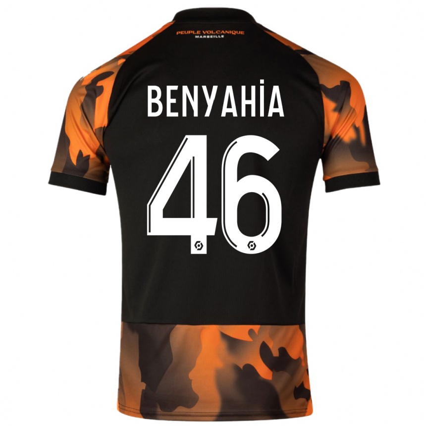 Women  Aylan Benyahia-Tani #46 Black Orange Third Jersey 2023/24 T-Shirt