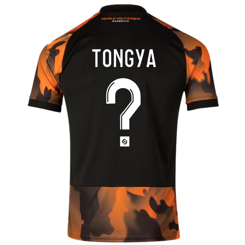 Women  Franco Tongya #0 Black Orange Third Jersey 2023/24 T-Shirt