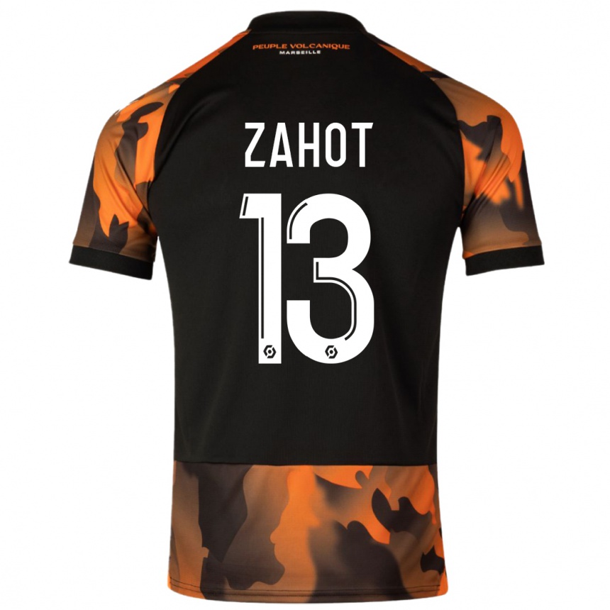 Women  Sarah Zahot #13 Black Orange Third Jersey 2023/24 T-Shirt