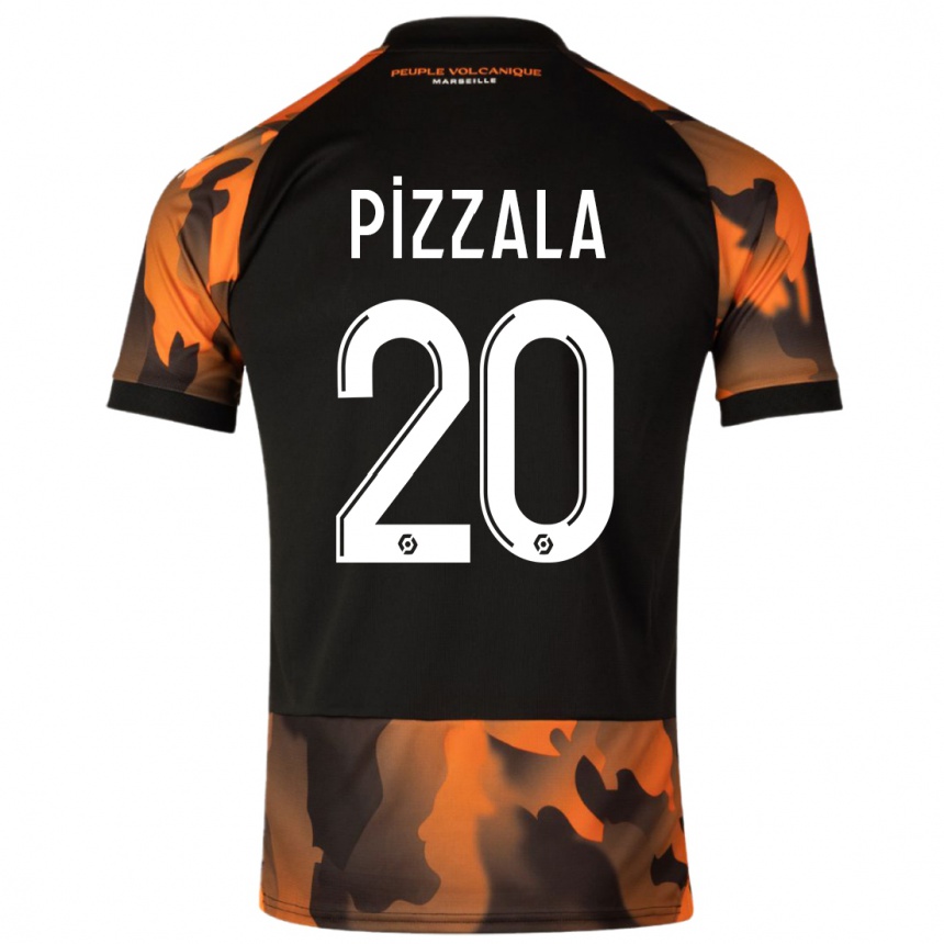 Women  Caroline Pizzala #20 Black Orange Third Jersey 2023/24 T-Shirt