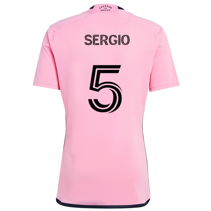 Kids Football Sergio Busquets #5 Pink Home Jersey 2024/25 T-Shirt