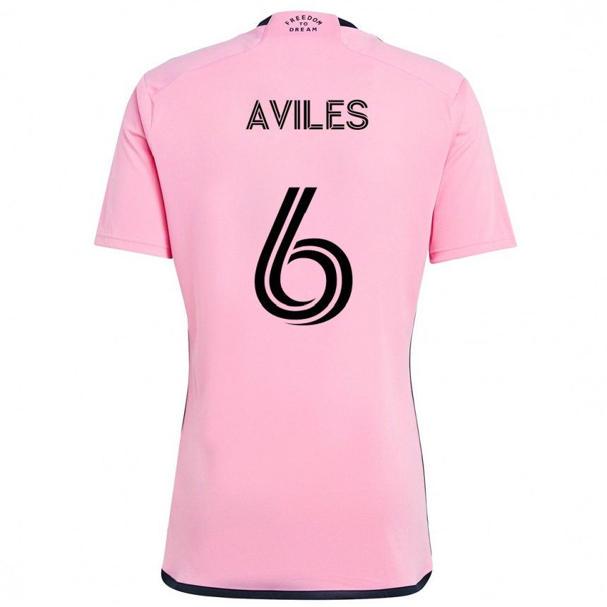 Kids Football Tomás Avilés #6 Pink Home Jersey 2024/25 T-Shirt