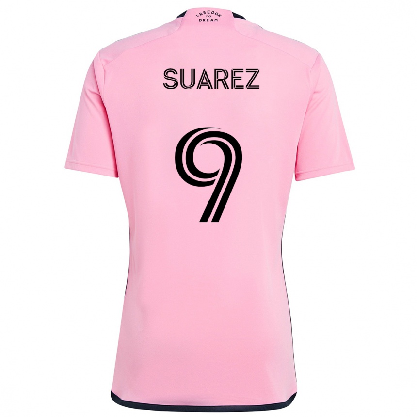 Kids Football Luis Suárez #9 Pink Home Jersey 2024/25 T-Shirt