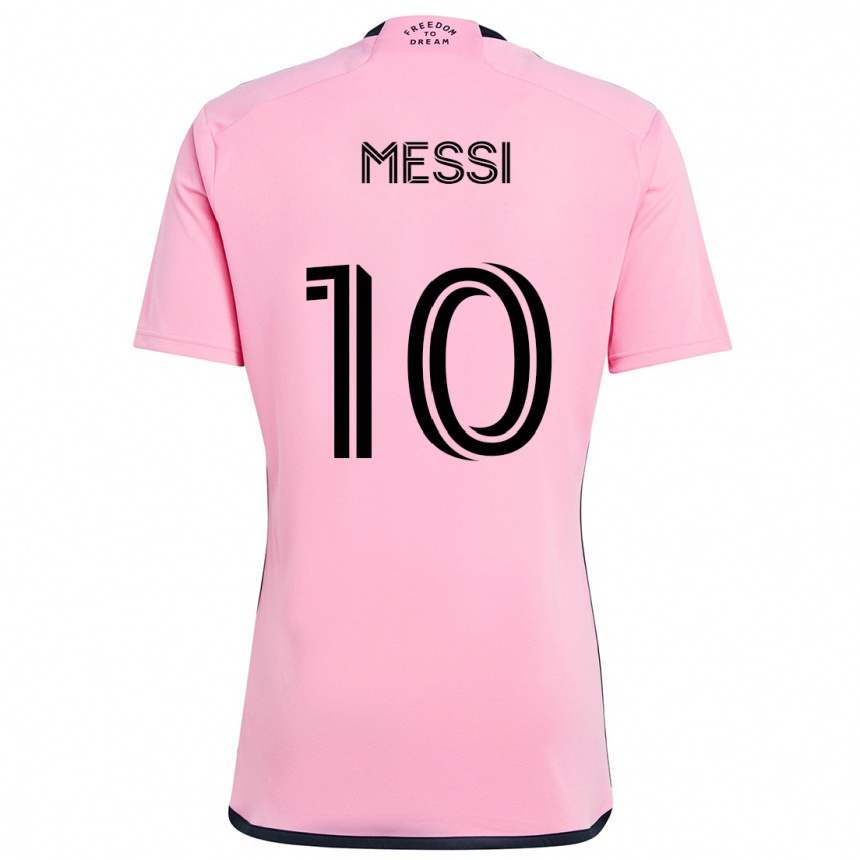 Kids Football Lionel Messi #10 Pink Home Jersey 2024/25 T-Shirt