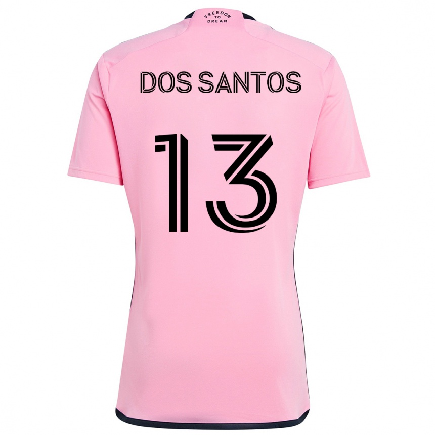 Kids Football Cj Dos Santos #13 Pink Home Jersey 2024/25 T-Shirt