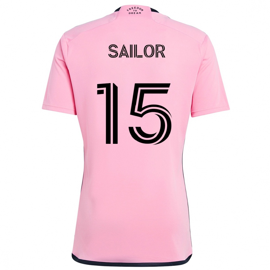 Kids Football Ryan Sailor #15 Pink Home Jersey 2024/25 T-Shirt