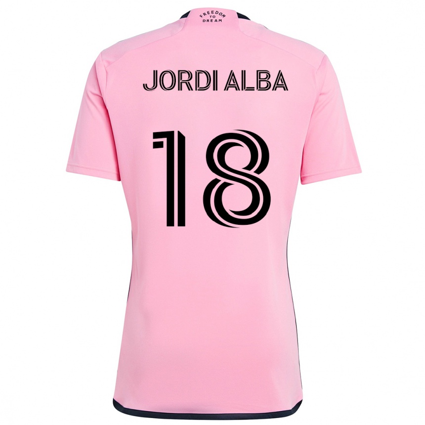 Kids Football Jordi Alba #18 Pink Home Jersey 2024/25 T-Shirt