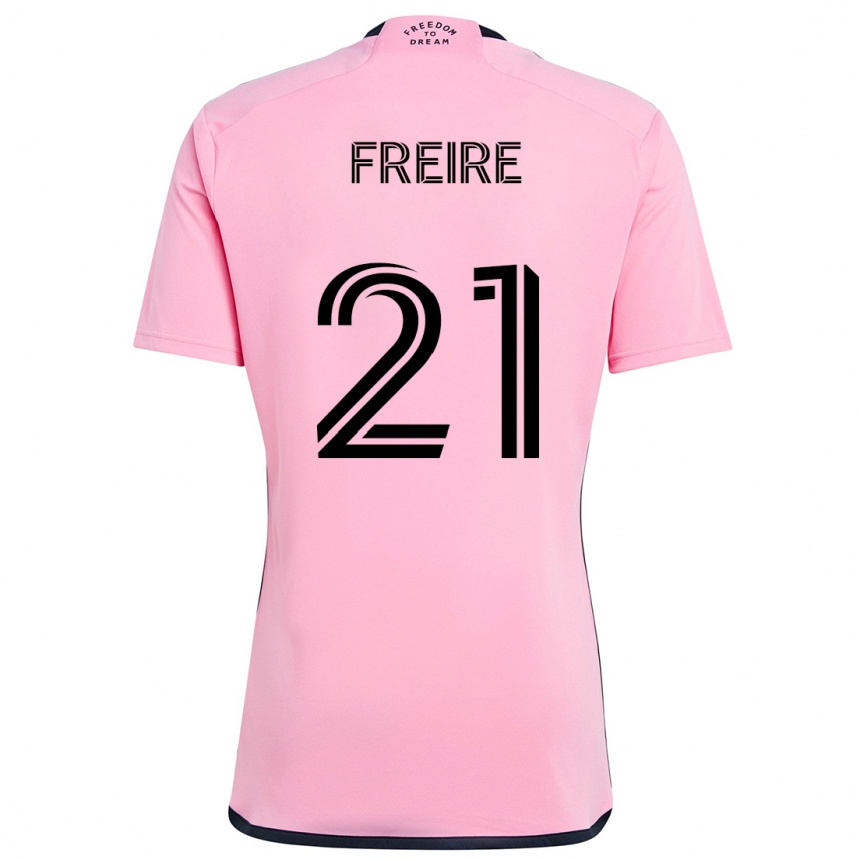 Kids Football Nicolas Freire #21 Pink Home Jersey 2024/25 T-Shirt