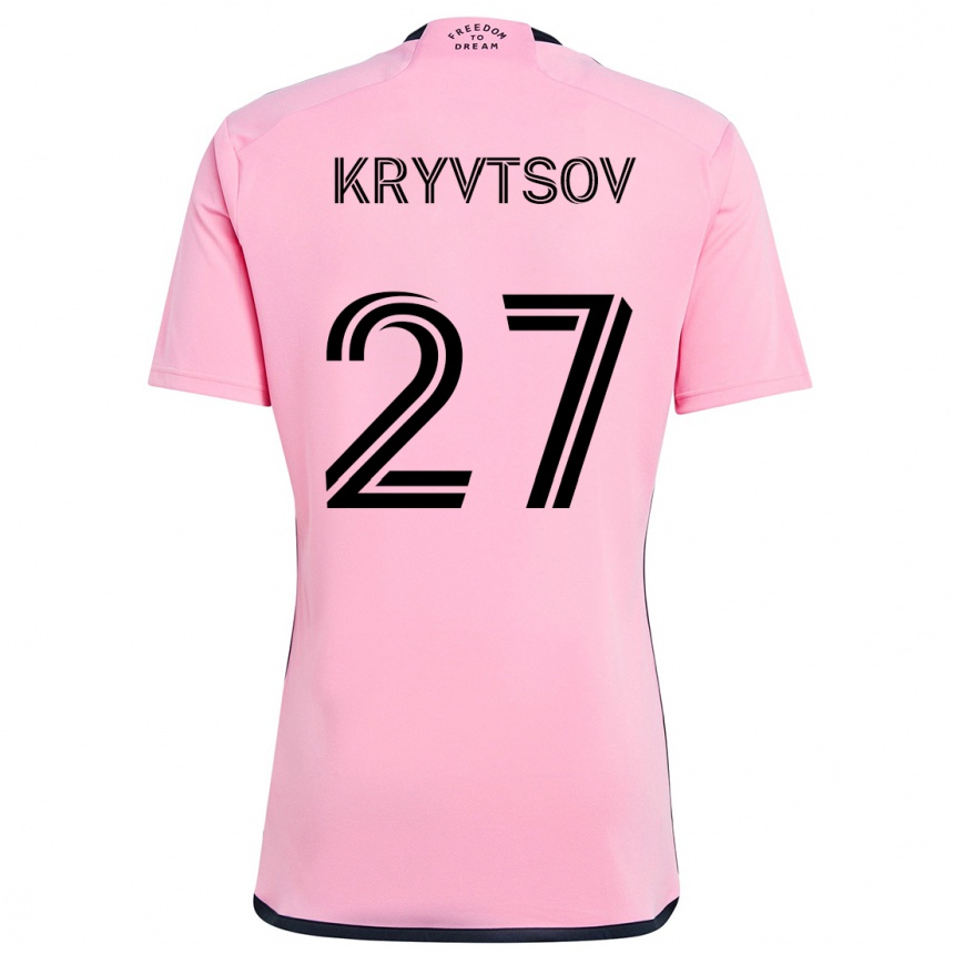 Kids Football Sergiy Kryvtsov #27 Pink Home Jersey 2024/25 T-Shirt