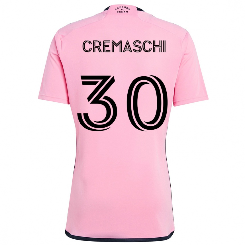 Kids Football Benja Cremaschi #30 Pink Home Jersey 2024/25 T-Shirt