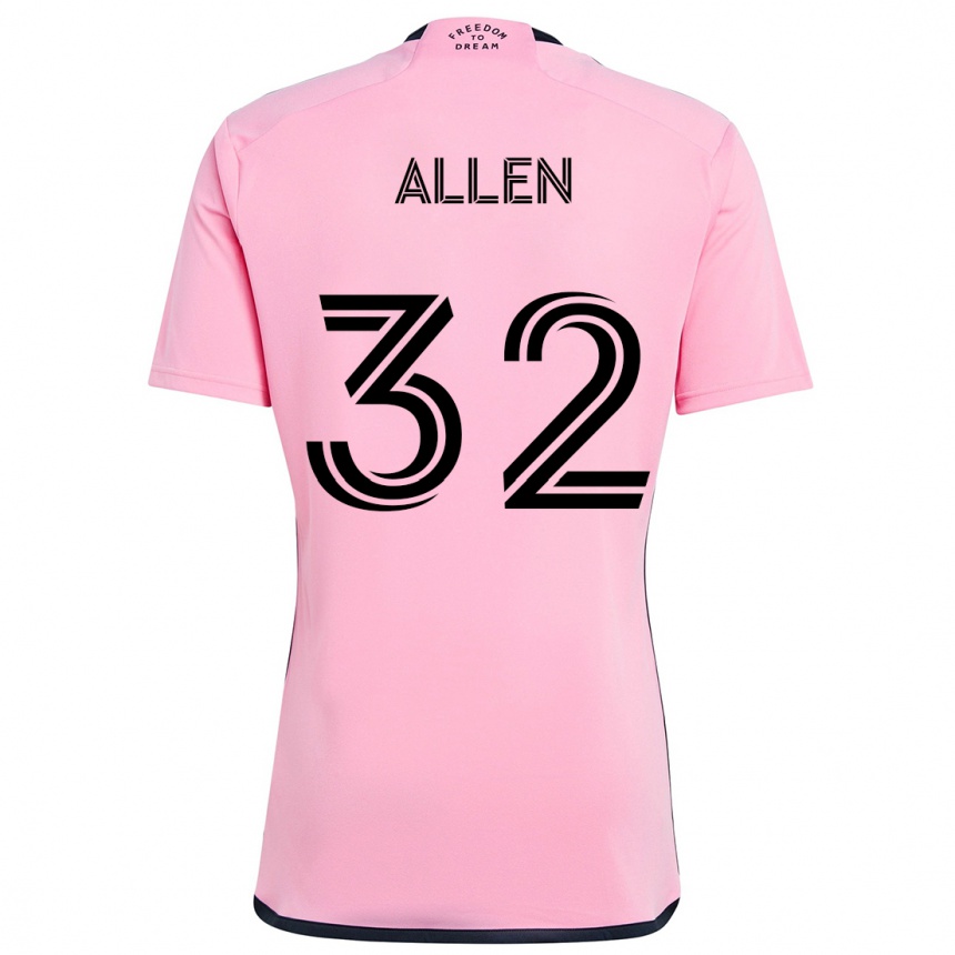 Kids Football Noah Allen #32 Pink Home Jersey 2024/25 T-Shirt