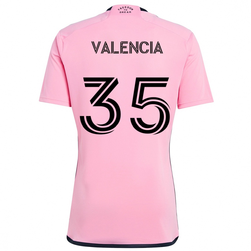 Kids Football Felipe Valencia #35 Pink Home Jersey 2024/25 T-Shirt