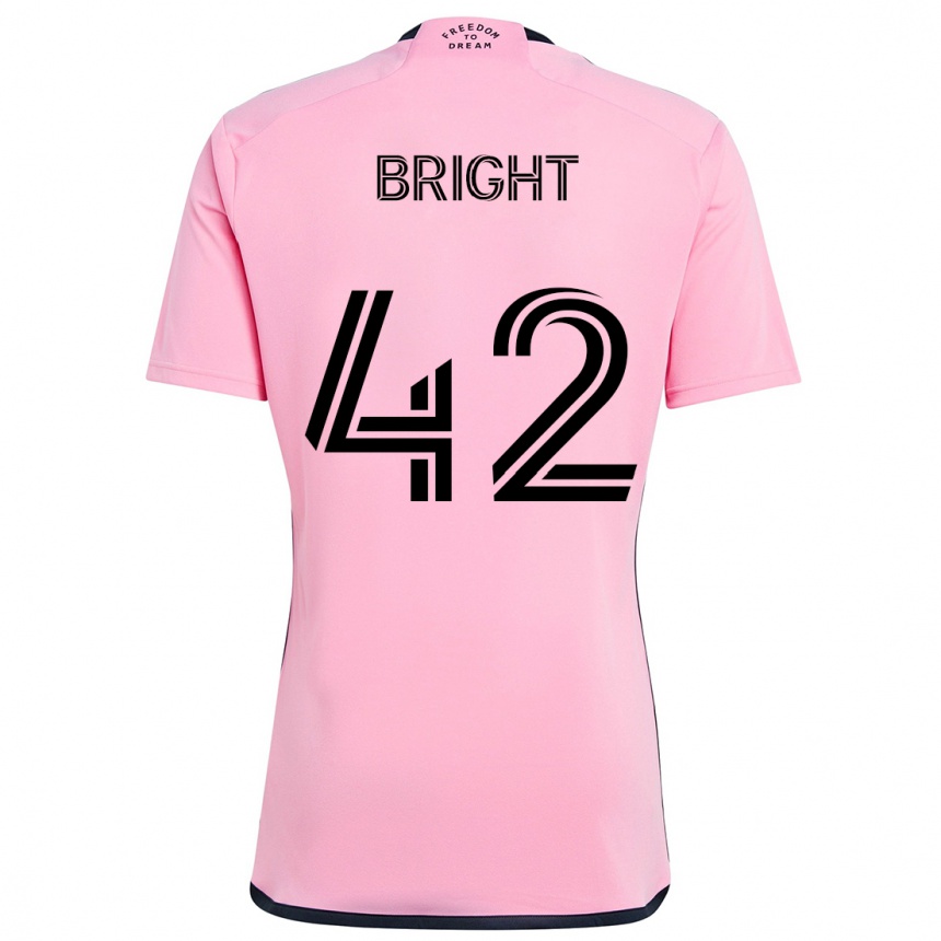 Kids Football Yannick Bright #42 Pink Home Jersey 2024/25 T-Shirt