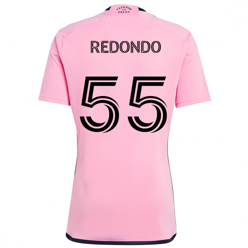 Kids Football Federico Redondo #55 Pink Home Jersey 2024/25 T-Shirt