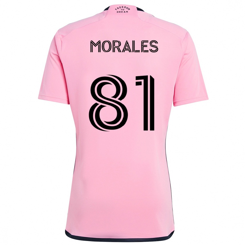 Kids Football Santiago Morales #81 Pink Home Jersey 2024/25 T-Shirt