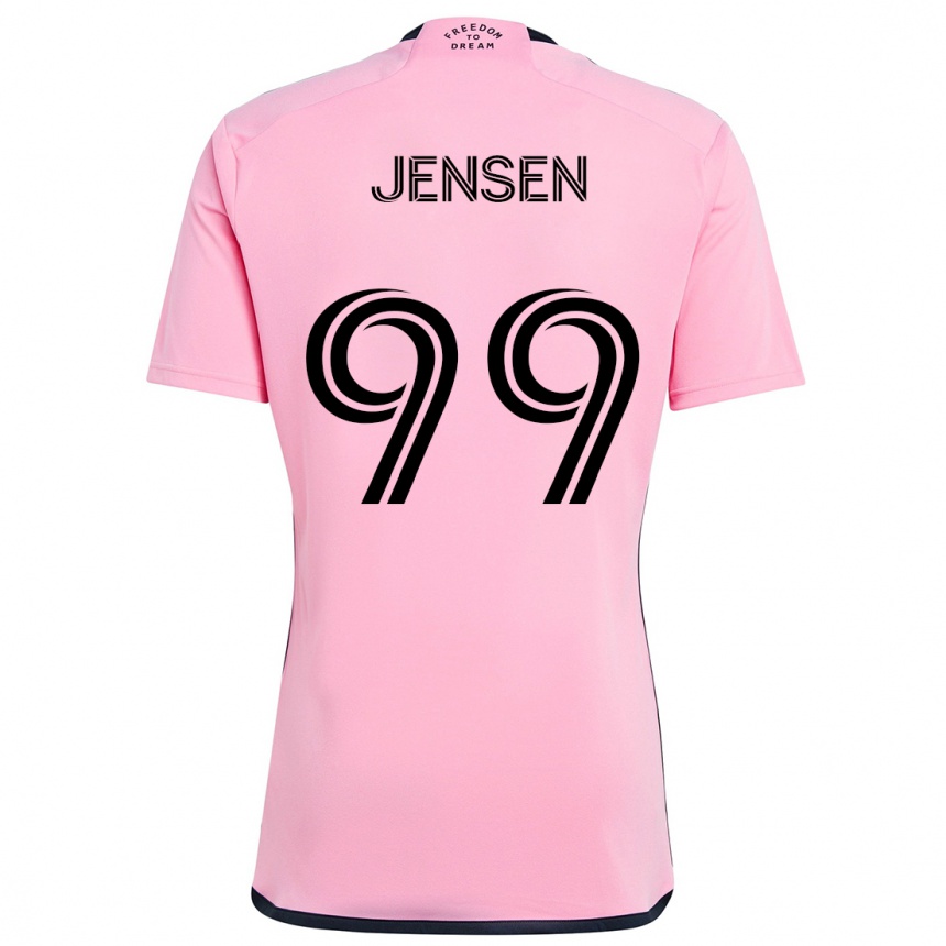 Kids Football Cole Jensen #99 Pink Home Jersey 2024/25 T-Shirt