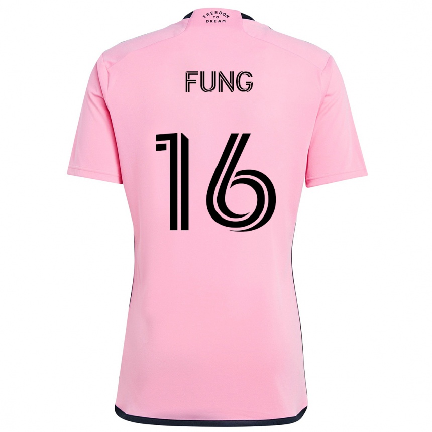 Kids Football Victor Fung #16 Pink Home Jersey 2024/25 T-Shirt