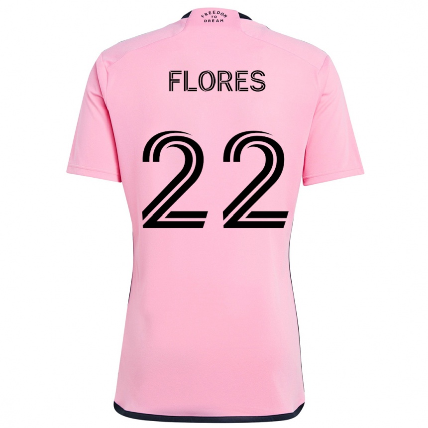 Kids Football Alejandro Flores #22 Pink Home Jersey 2024/25 T-Shirt