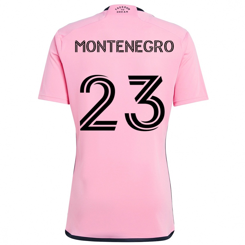 Kids Football Ricardo Montenegro #23 Pink Home Jersey 2024/25 T-Shirt