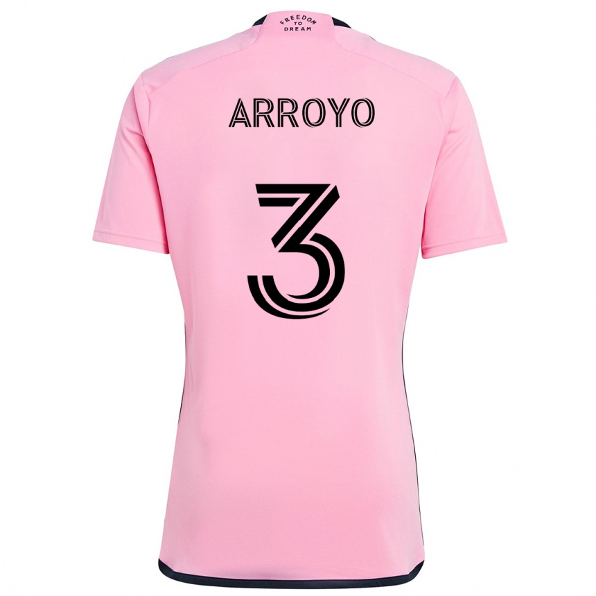 Kids Football Dixon Arroyo #3 Pink Home Jersey 2024/25 T-Shirt