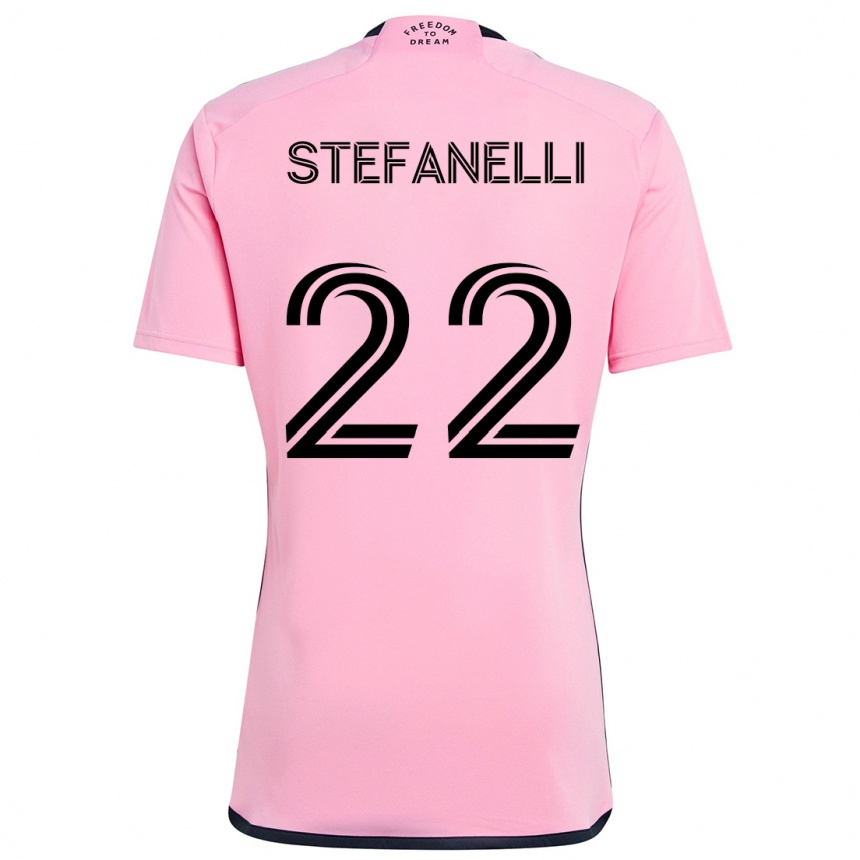 Kids Football Nicolás Stefanelli #22 Pink Home Jersey 2024/25 T-Shirt