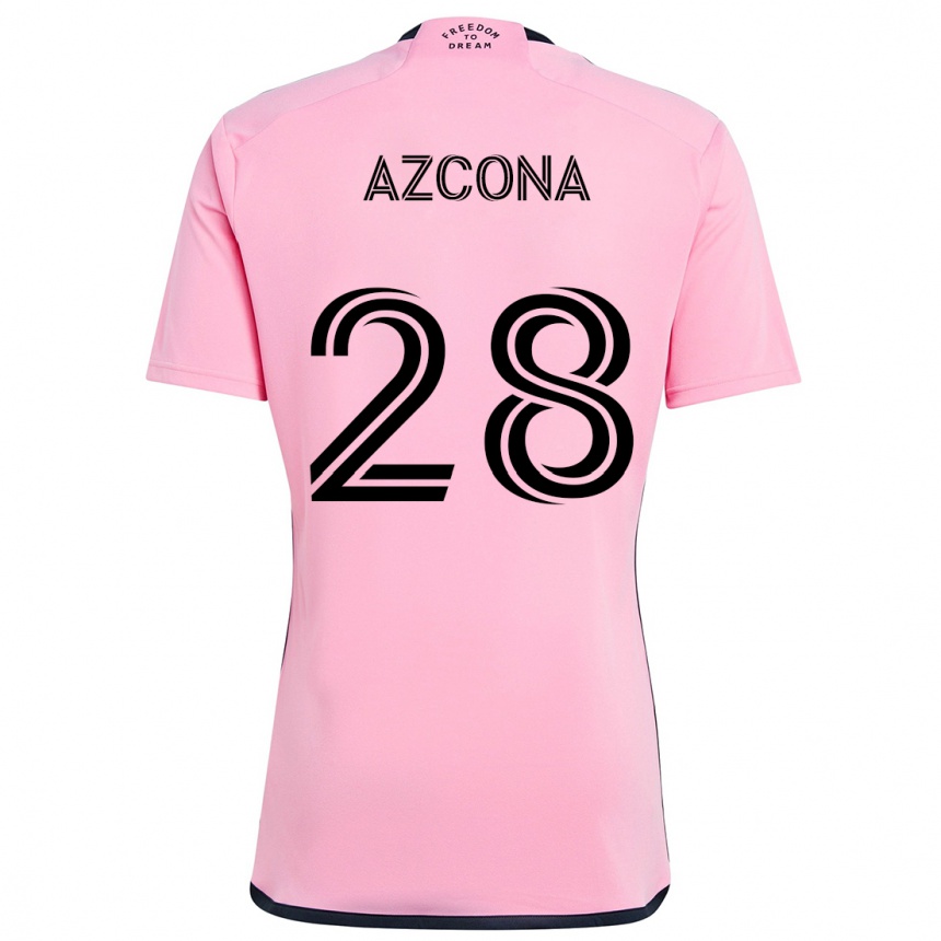 Kids Football Edison Azcona #28 Pink Home Jersey 2024/25 T-Shirt