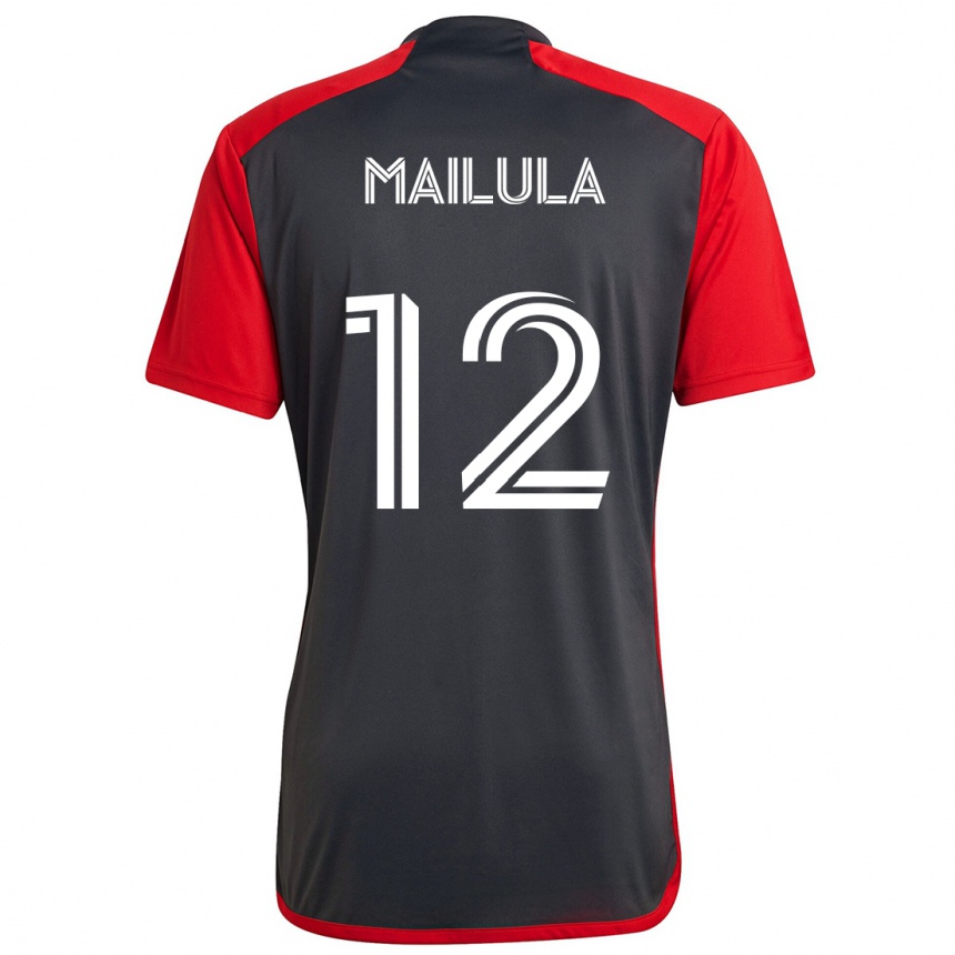 Kids Football Cassius Mailula #12 Grayn Red Home Jersey 2024/25 T-Shirt