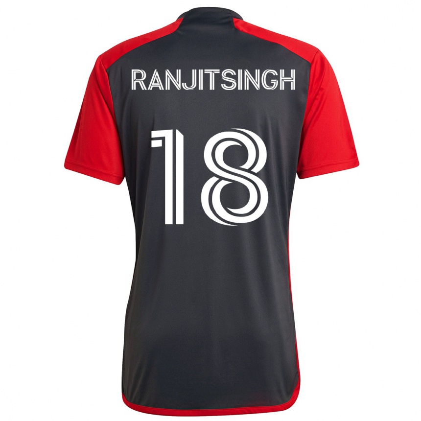 Kids Football Greg Ranjitsingh #18 Grayn Red Home Jersey 2024/25 T-Shirt