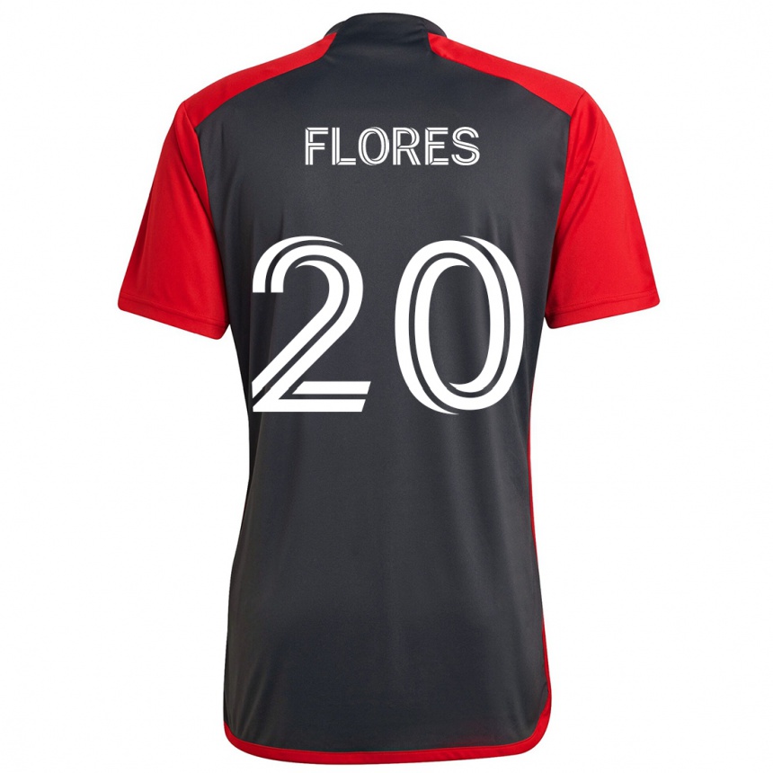 Kids Football Deybi Flores #20 Grayn Red Home Jersey 2024/25 T-Shirt