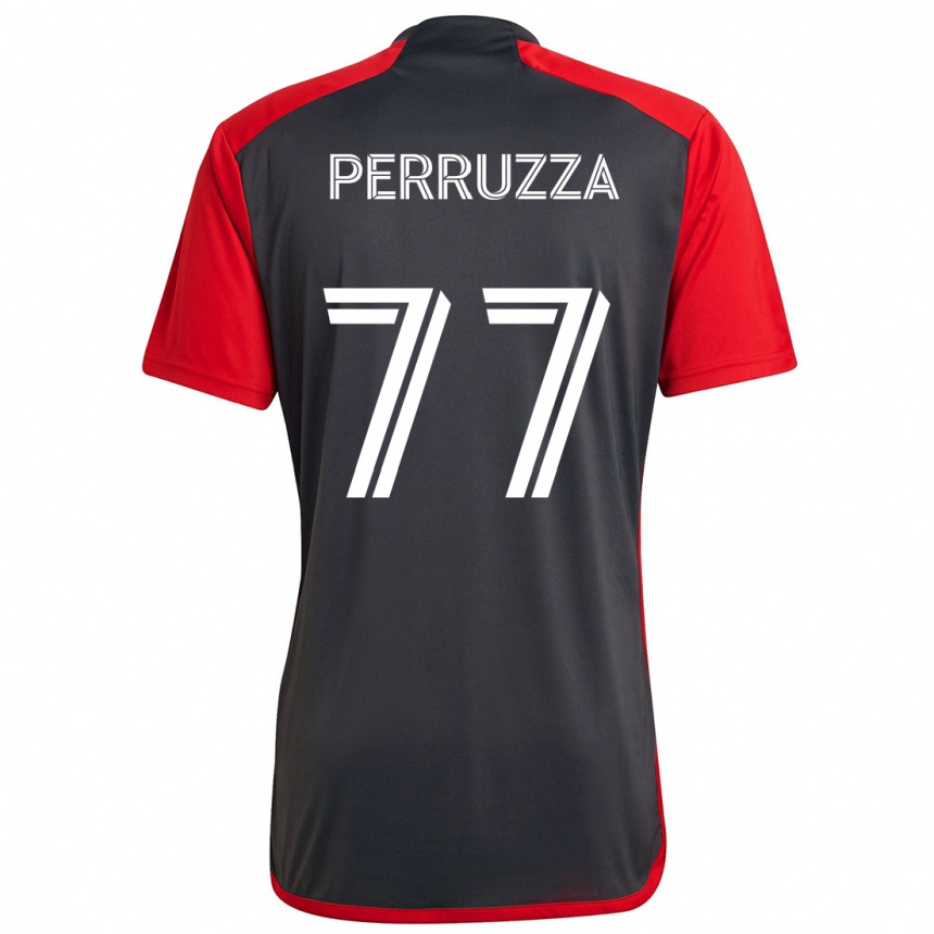 Kids Football Jordan Perruzza #77 Grayn Red Home Jersey 2024/25 T-Shirt