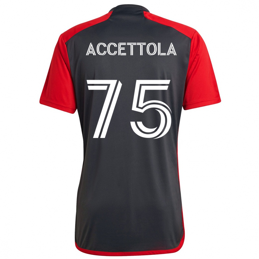 Kids Football Luca Accettola #75 Grayn Red Home Jersey 2024/25 T-Shirt