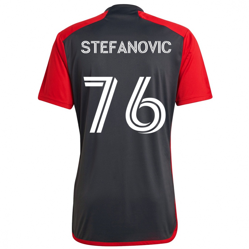 Kids Football Lazar Stefanovic #76 Grayn Red Home Jersey 2024/25 T-Shirt